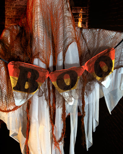 Schwebendes Gespenst mit Hexenhut, Bewegung, Sound & Light 120cm