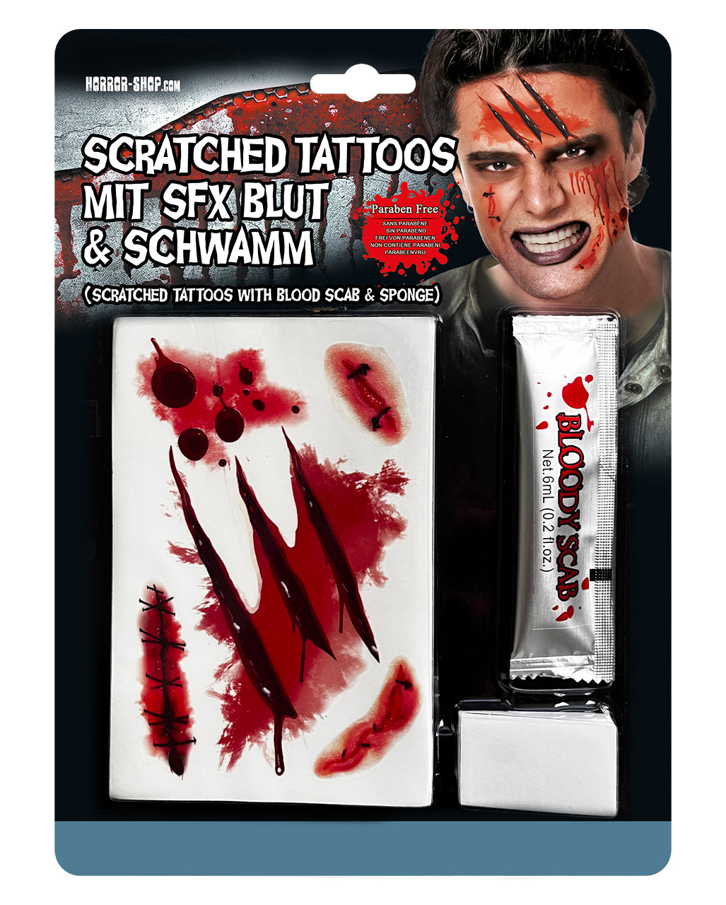 Scratched Tattoos mit Filmblut & Schwamm