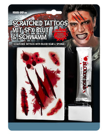 Scratched Tattoos mit Filmblut & Schwamm