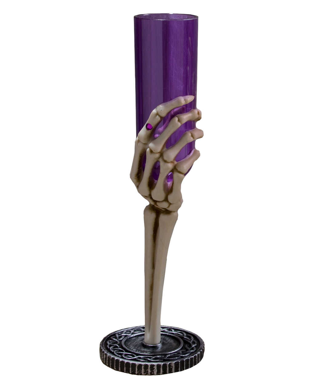 Sektkelch Skeletthand Lila