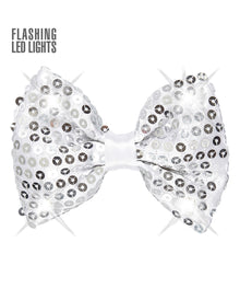 LED Pailletten Fliege Silber