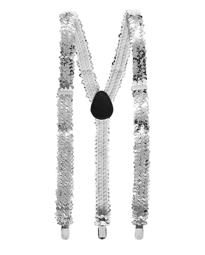 Paillettenhosenträger Silber