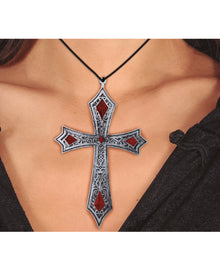 Gothic Kreuz als Kostümkette silber