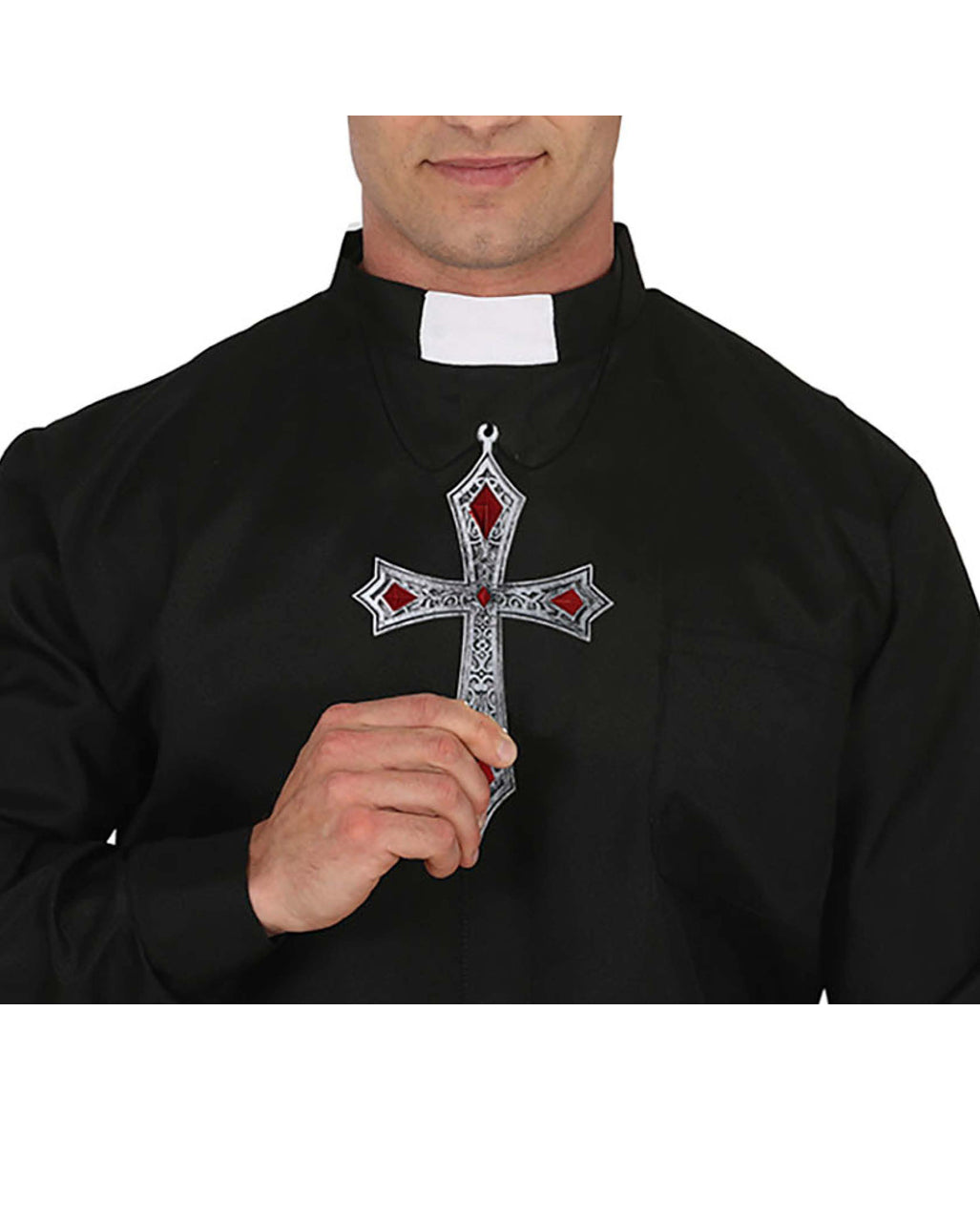 Gothic Kreuz als Kostümkette silber