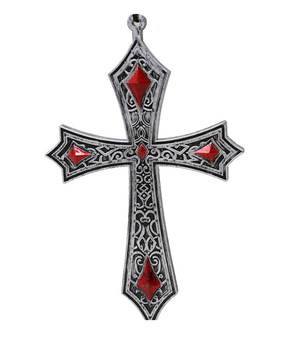 Gothic Kreuz als Kostümkette silber