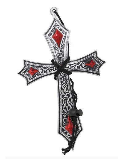 Gothic Kreuz als Kostümkette silber