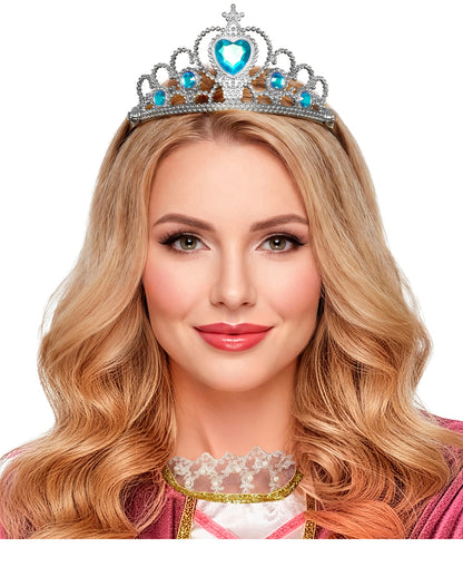 Silver Princess Tiara With Turquoise Stones