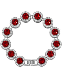 Strassarmband mit Schmucksteinen Silber-Rot