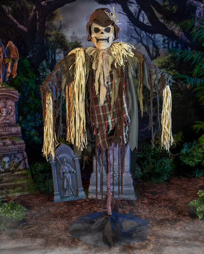 Sinister Scarecrow Halloween Animatronic mit Schockeffekt 182cm