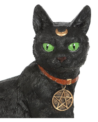 Katze mit Halbmond sitzend 29cm