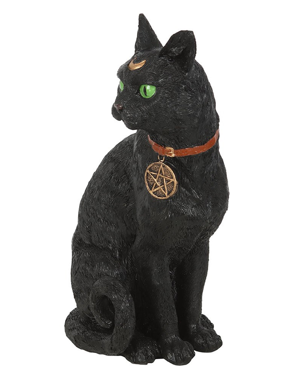 Katze mit Halbmond sitzend 29cm