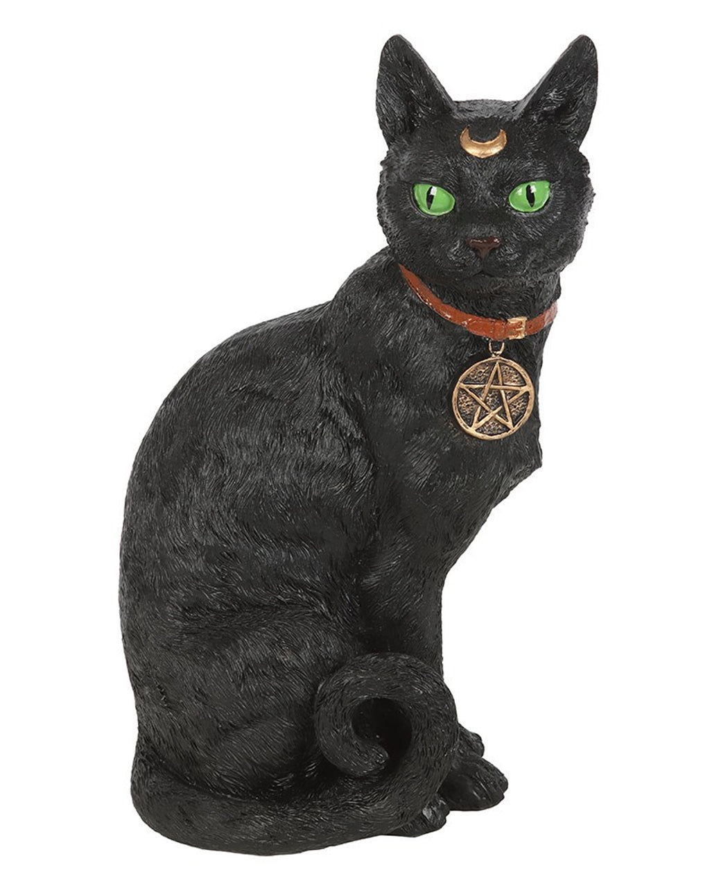 Katze mit Halbmond sitzend 29cm