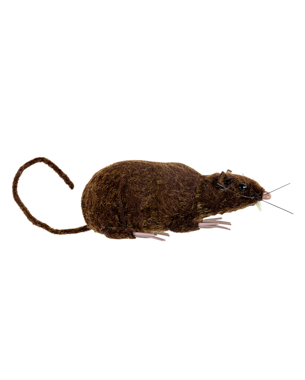 Sitzende Ratte mit Kunstfell 14cm
