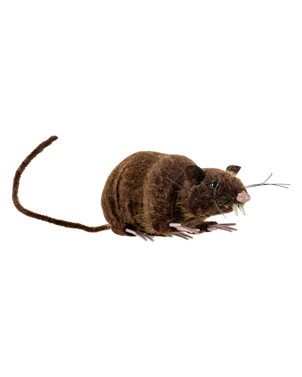 Sitzende Ratte mit Kunstfell 14cm