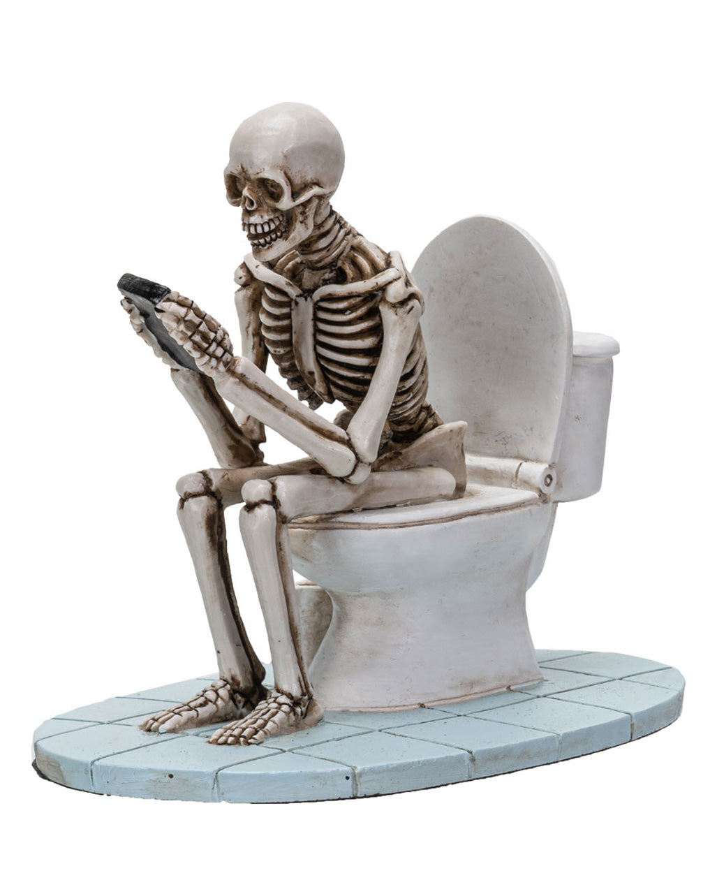 Skelett auf der Toilettenschüssel