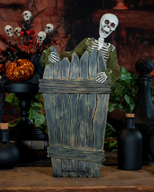 Skelett am Sargdeckel Halloween Animatronic 40cm