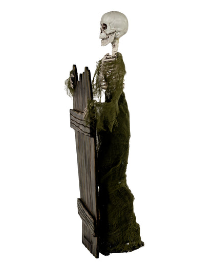 Skelett am Sargdeckel Halloween Animatronic 40cm