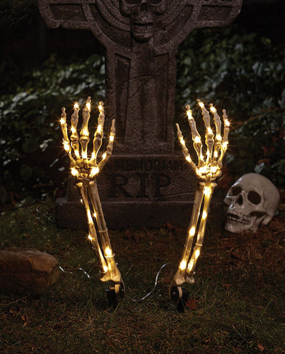 Skelett Arm Gartenstecker mit LED