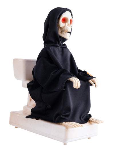 Skeleton On Toilet With Light, Sound & Movement 35cm