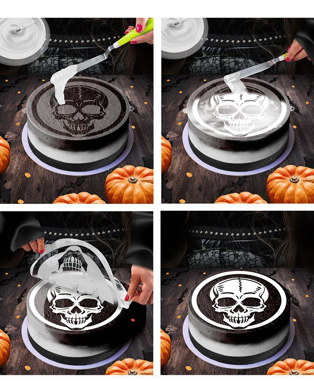 Halloween Skelett Schablone für Torten & Kuchen 25cm