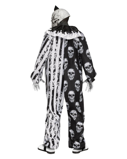 Totenkopf Horrorclown Kostüm mit Maske