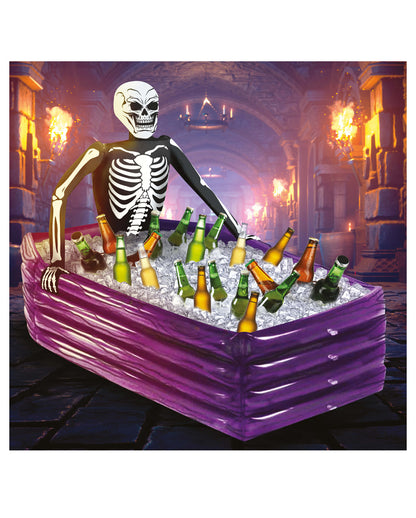 Skeleton In Coffin Drink Cooler Inflatable 100x35cm