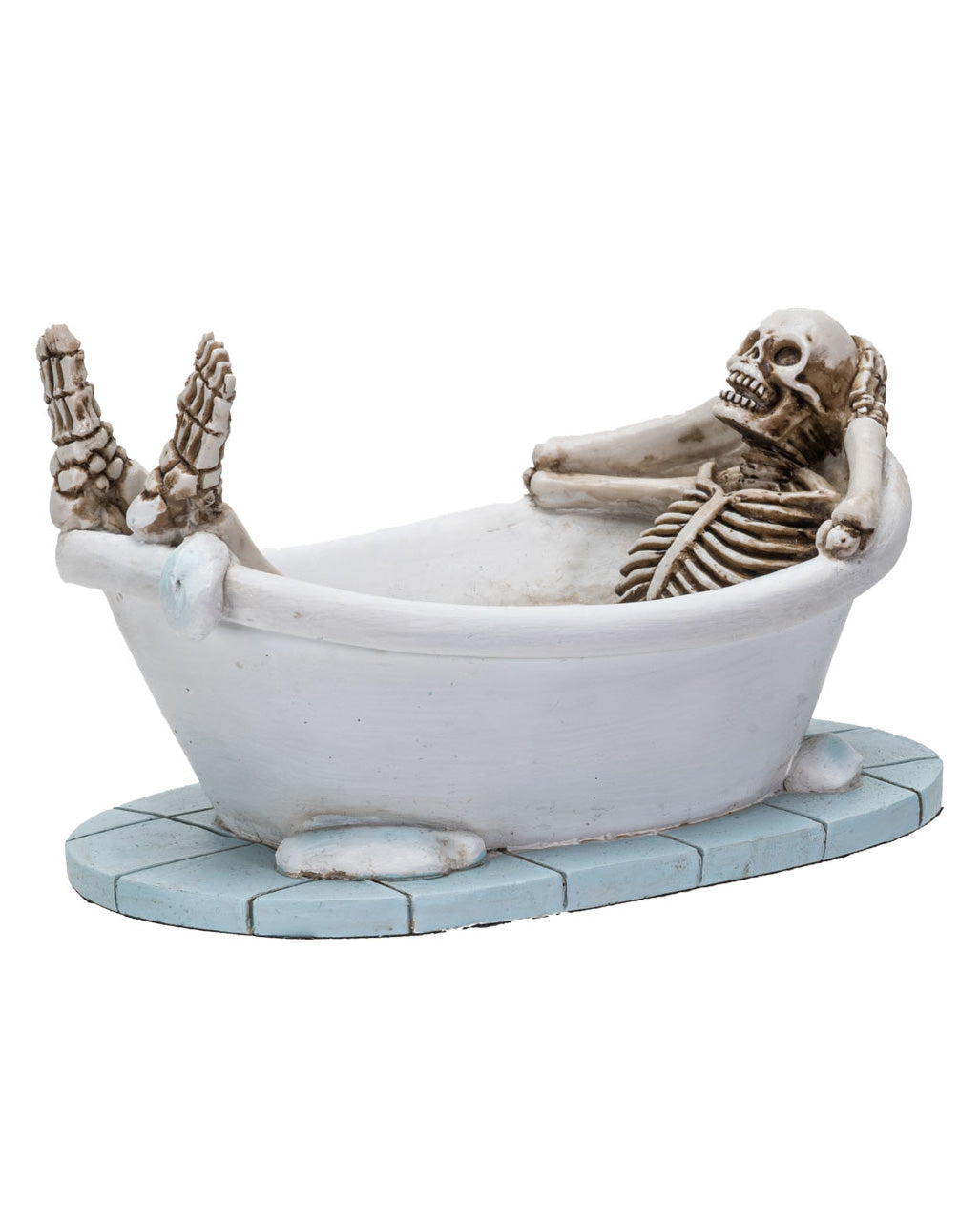 Skelett Figur in Badewanne