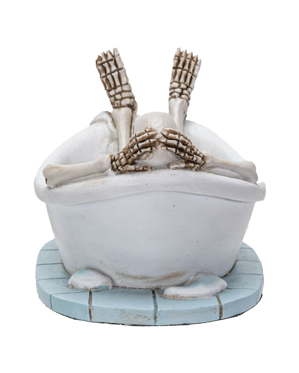 Skelett Figur in Badewanne