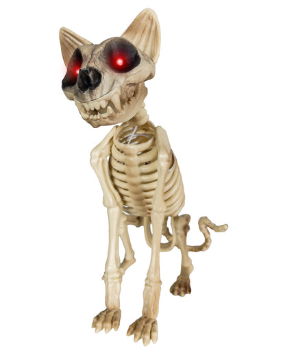Skeleton Cat With Movement, Light & Sound 34cm