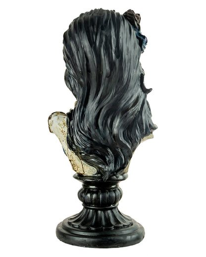 Skelett Dame Büste mit Rosen & Totenköpfen 26,5cm