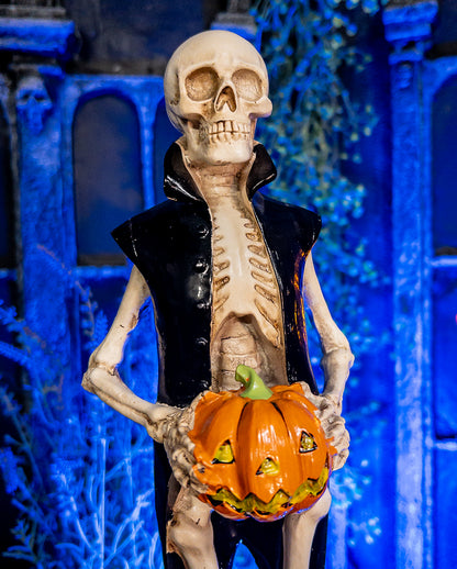 Skelett Figur mit Frack & Jack O'Lantern 36cm