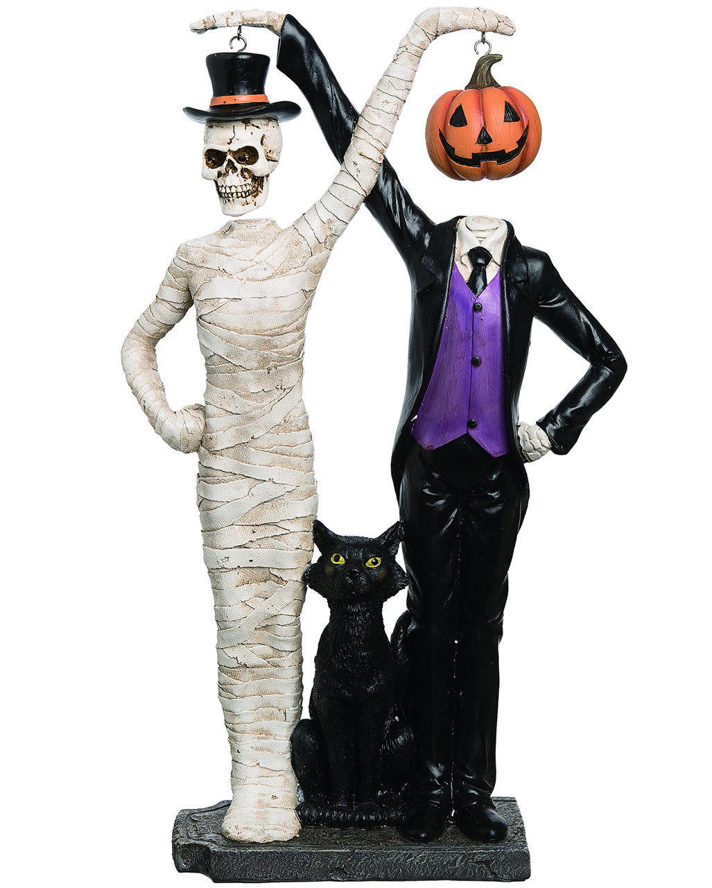 Kürbis & Mumie Skelett Gentleman Dekofigur 48cm