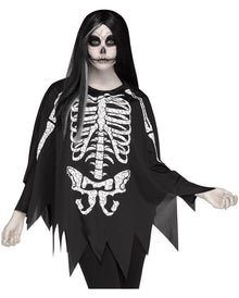 Skelett Kostüm-Poncho