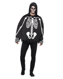Unisex Skelett Poncho mit Handschuhen
