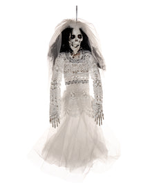 Skeleton Bride In Wedding Dress Hanging Figure 40cm