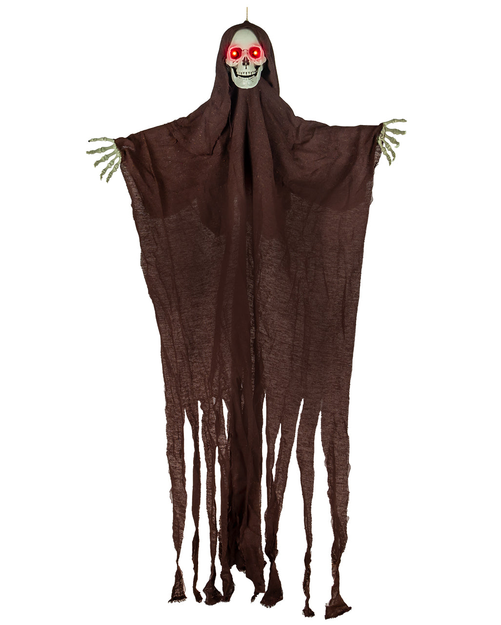 Skeleton Ghost In Rag Robe With LED Eyes 115cm
