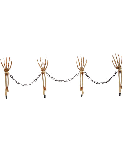 Skelett Hände mit Kette Gartenstecker