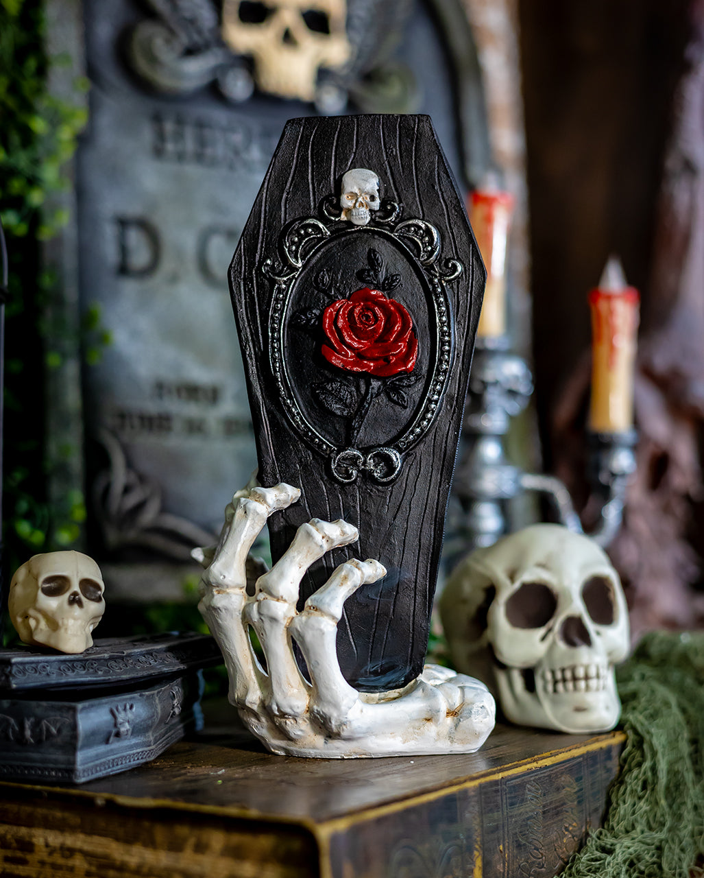 Skeletthand & Sarg Dekofigur 25cm