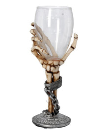 Knochenhand mit Trinkglas 21cm