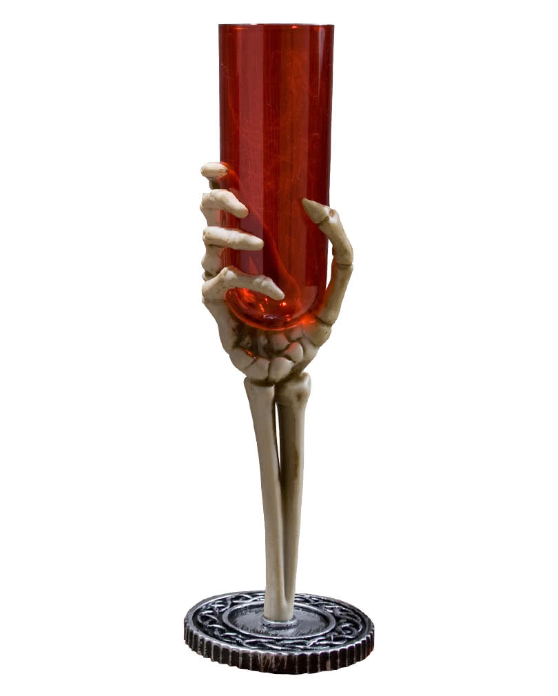 Sektkelch Skeletthand Rot