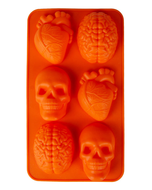 Skull, Gehirn & Herz Back & Eiswürfelform