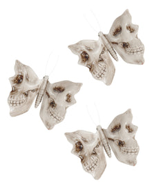Totenkopf Schmetterling Deko-Clips 3 St.