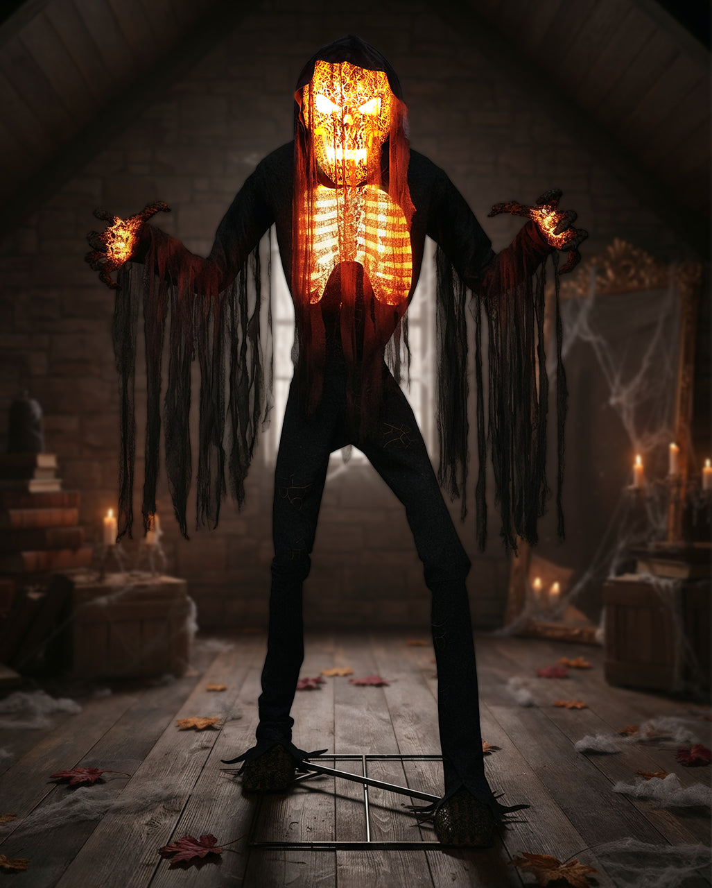 Smoldering Ghoul Animatronic mit Bewegung, Sound & Licht 230cm