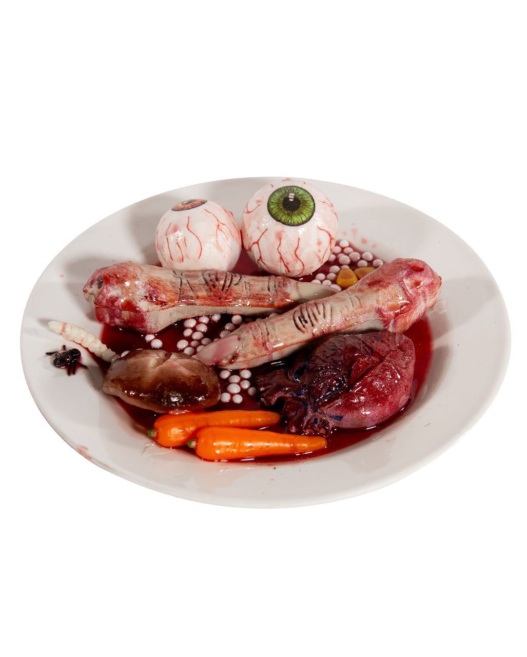 Essteller mit blutigem Herz, Finger & Augen 20cm