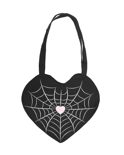Spiderweb Heart Tragetasche