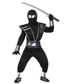 Kinder Ninja Kostüm mit Spiegel Effekt