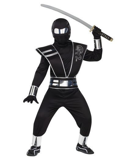 Kinder Ninja Kostüm mit Spiegel Effekt