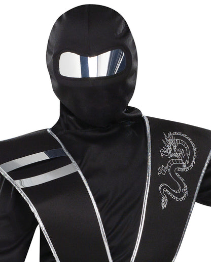 Kinder Ninja Kostüm mit Spiegel Effekt