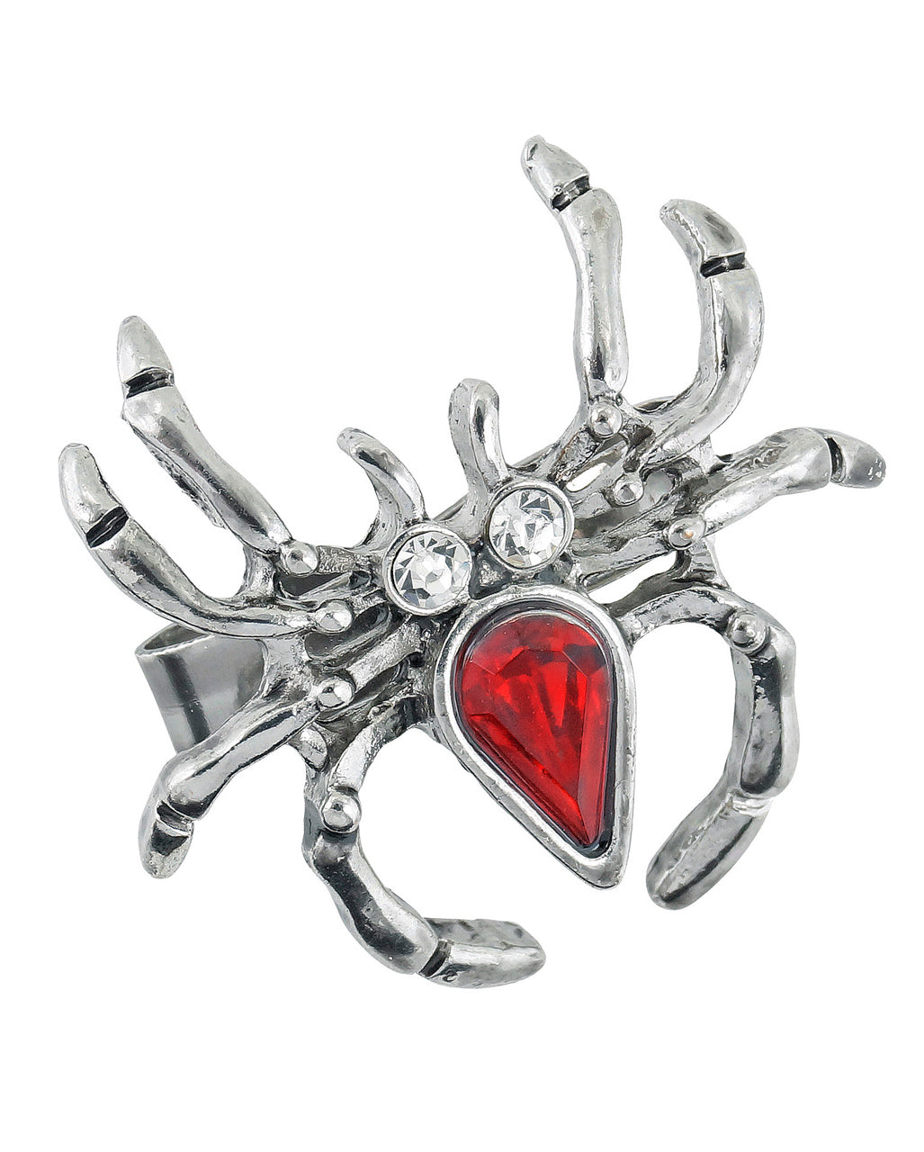 Spider Ring With Rhinestones