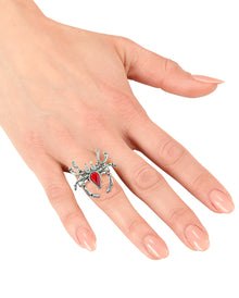Glitzernder Spinnen Ring mit Strass